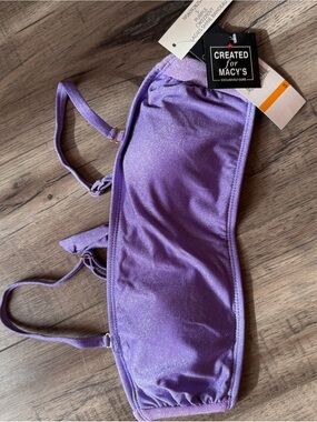 Macy's Purple Shimmery Bandeau Bikini Top
